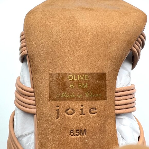 Joie Womens Size 6.5 Olive Brown Leather Strappy Square Toe Sandals Heels Shoes - Picture 14 of 15
